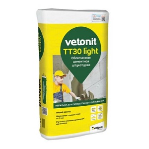 Штукатурка цементная Vetonit TT30 Light, 25 кг Штукатурка цементная Vetonit TT30 Light, 25 кг