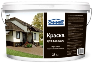 Краска фасадная акриловая СУФФИКС белая 2 л