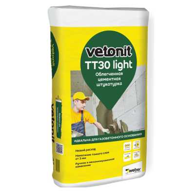 Штукатурка цементная Vetonit TT30 Light, 25 кг Штукатурка цементная Vetonit TT30 Light, 25 кг
